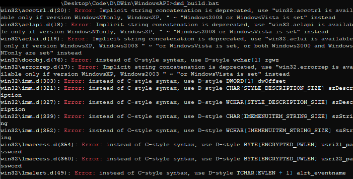 First Build Errors